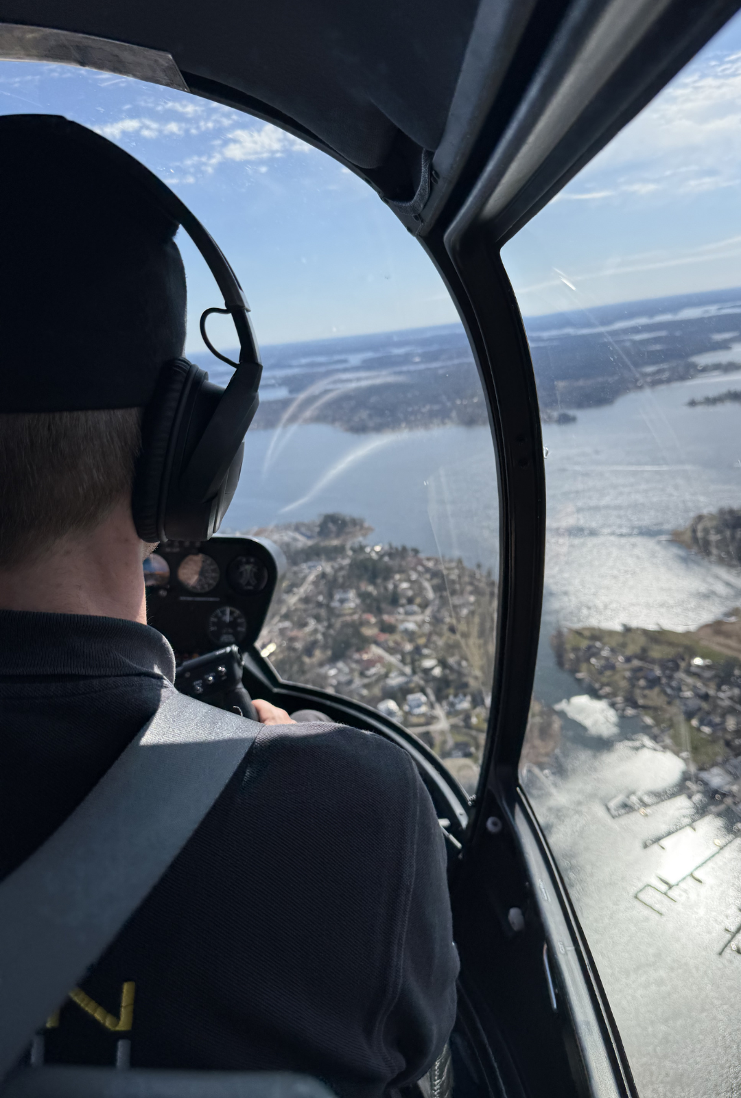 Trial flight in a helicopter