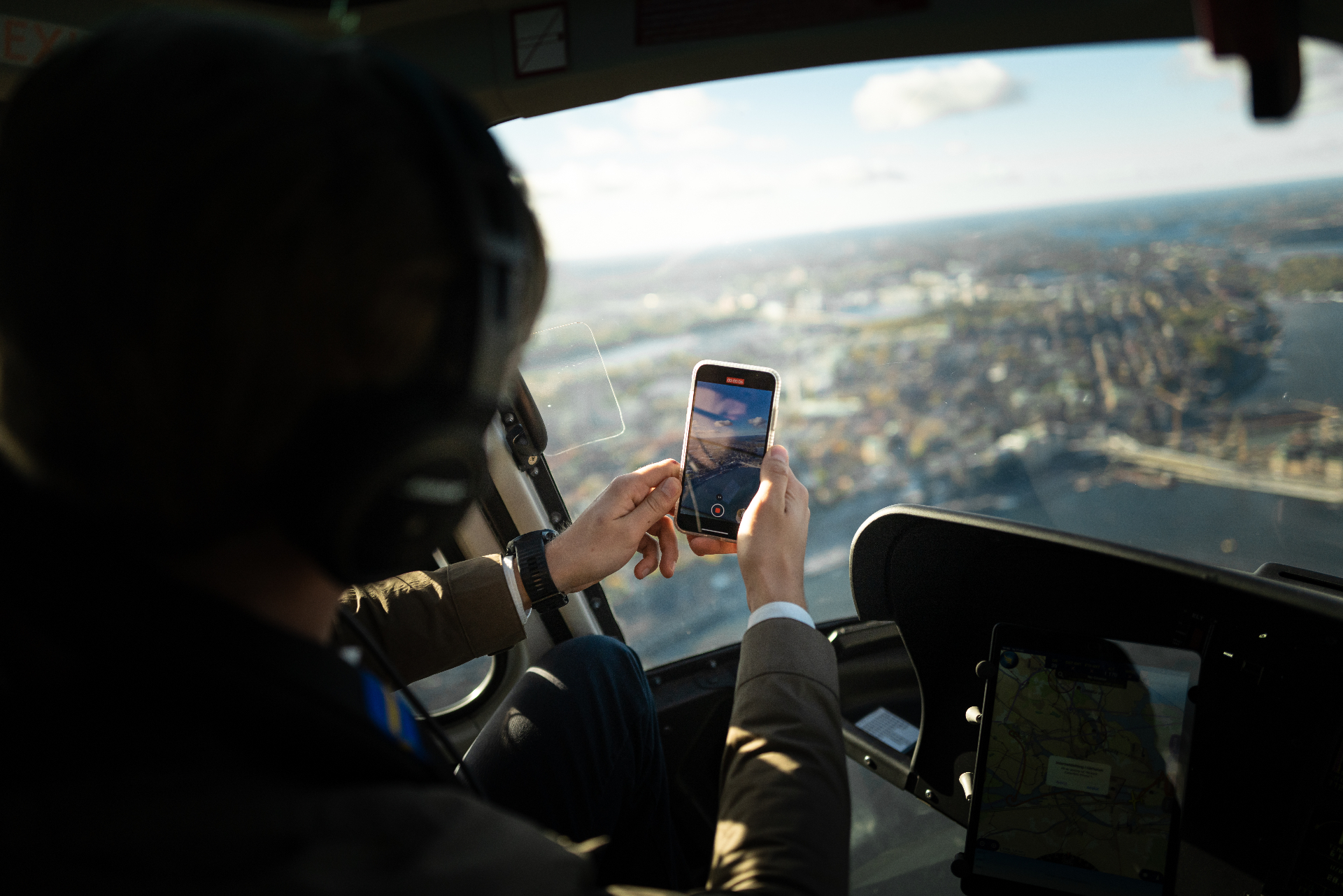 Helikopter över Stockholm
