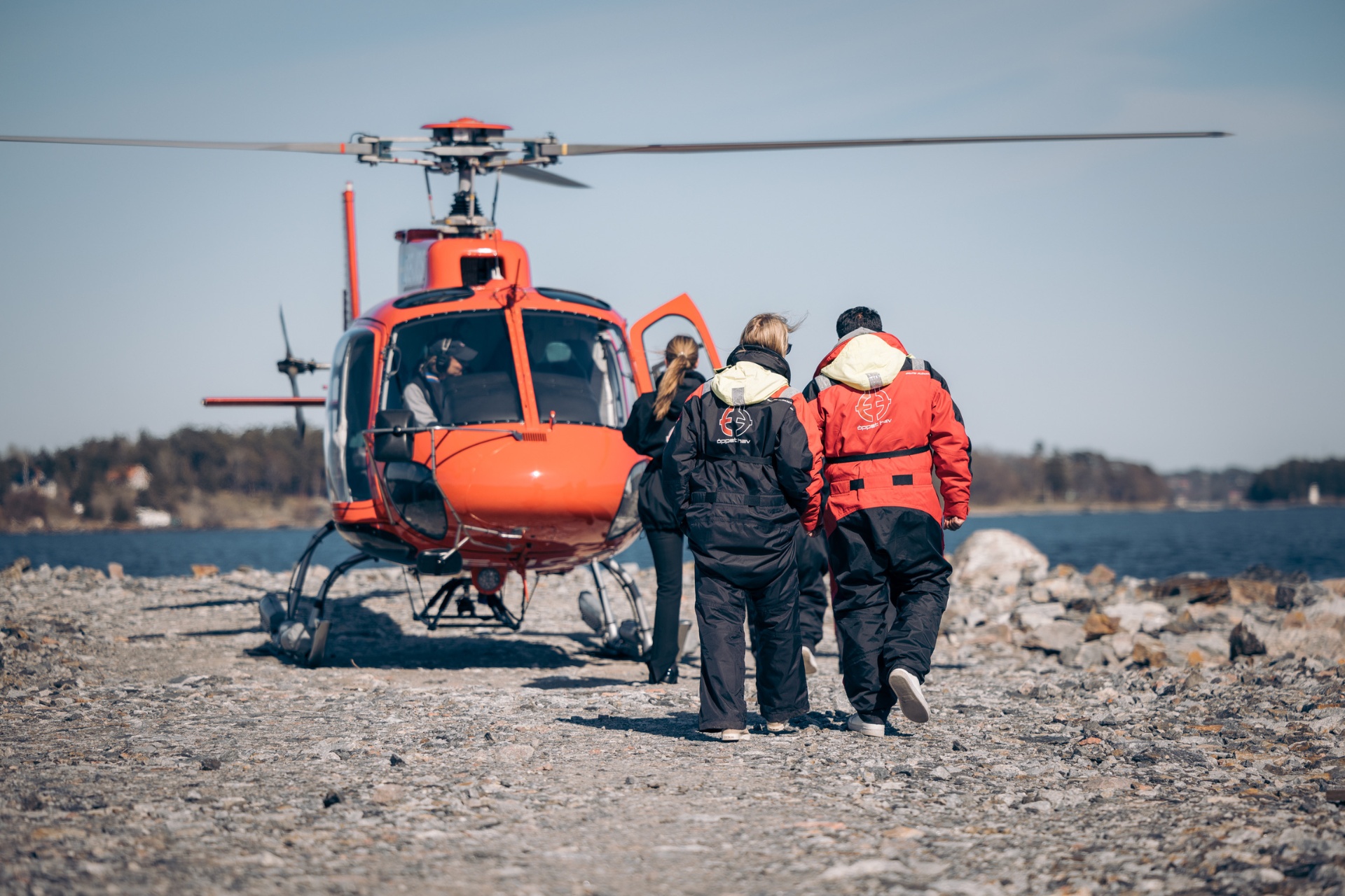 Helicopter in the Stockholm archipelago